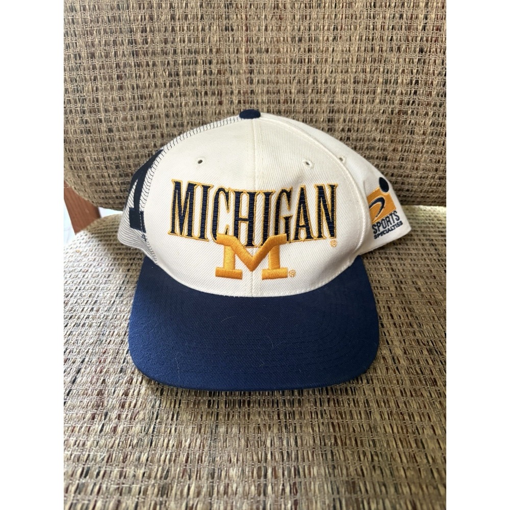 DS Vintage NCAA Michigan Wolverines LASER Snapback Cap Hat Sports Specialties